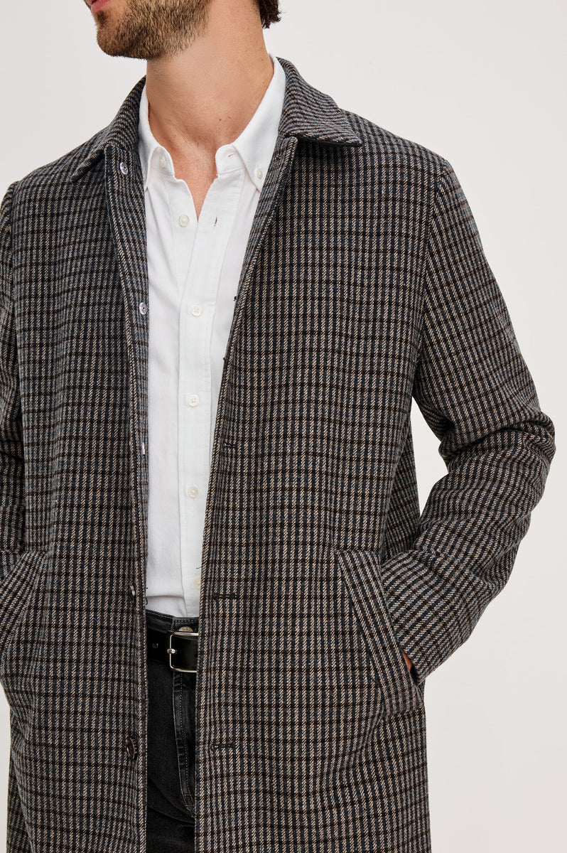 HOCKNEY OVERCOAT - GREY CHECK PLAID – Rails EU