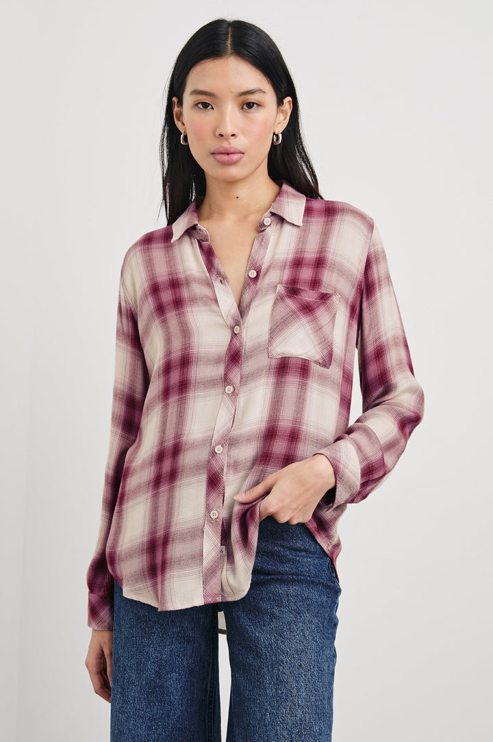 HUNTER-FADED-PLUM-IVORY-FRONT UNTUCKED