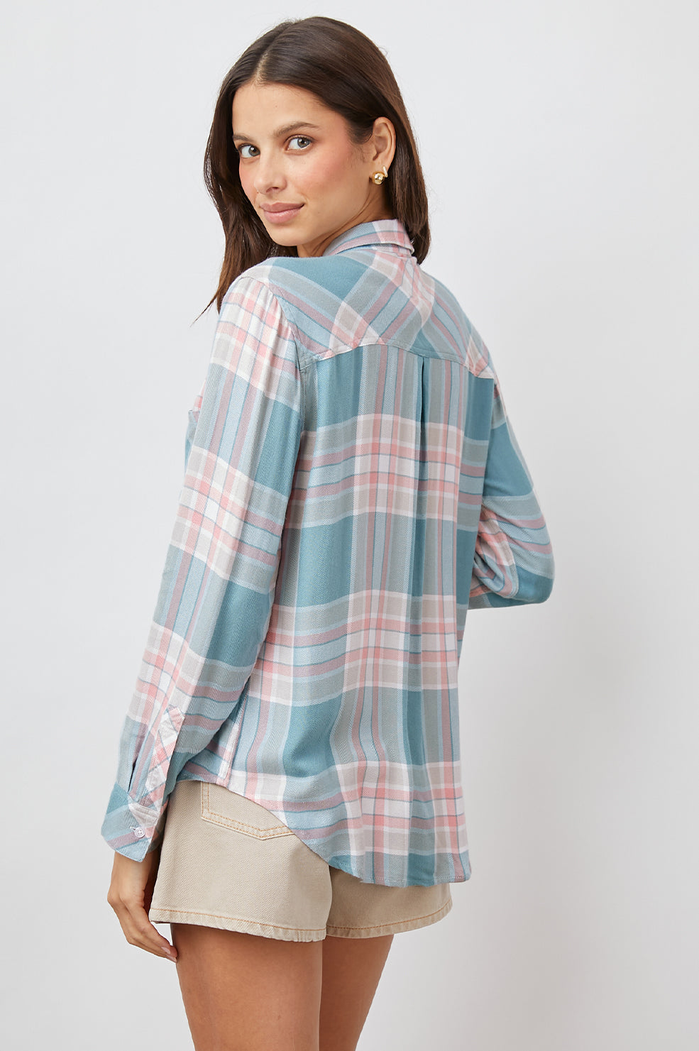 HUNTER AGAVE ROSE SAND LONG SLEEVE BUTTON DOWN- BACK