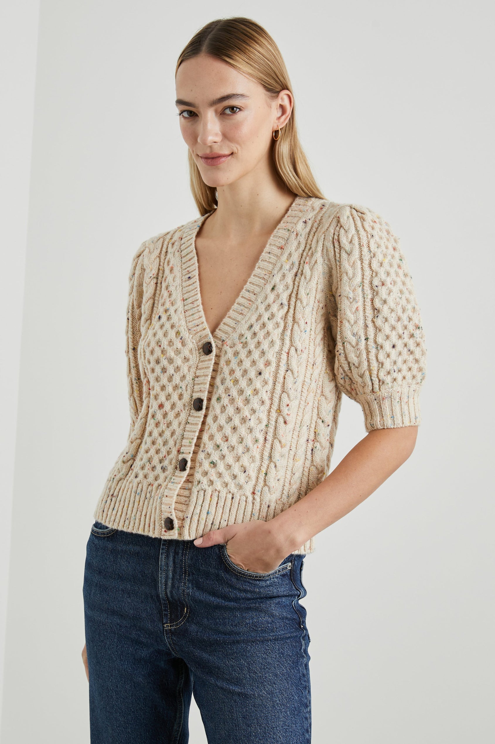 ISLA TOP CREAM CONFETTI - FRONT