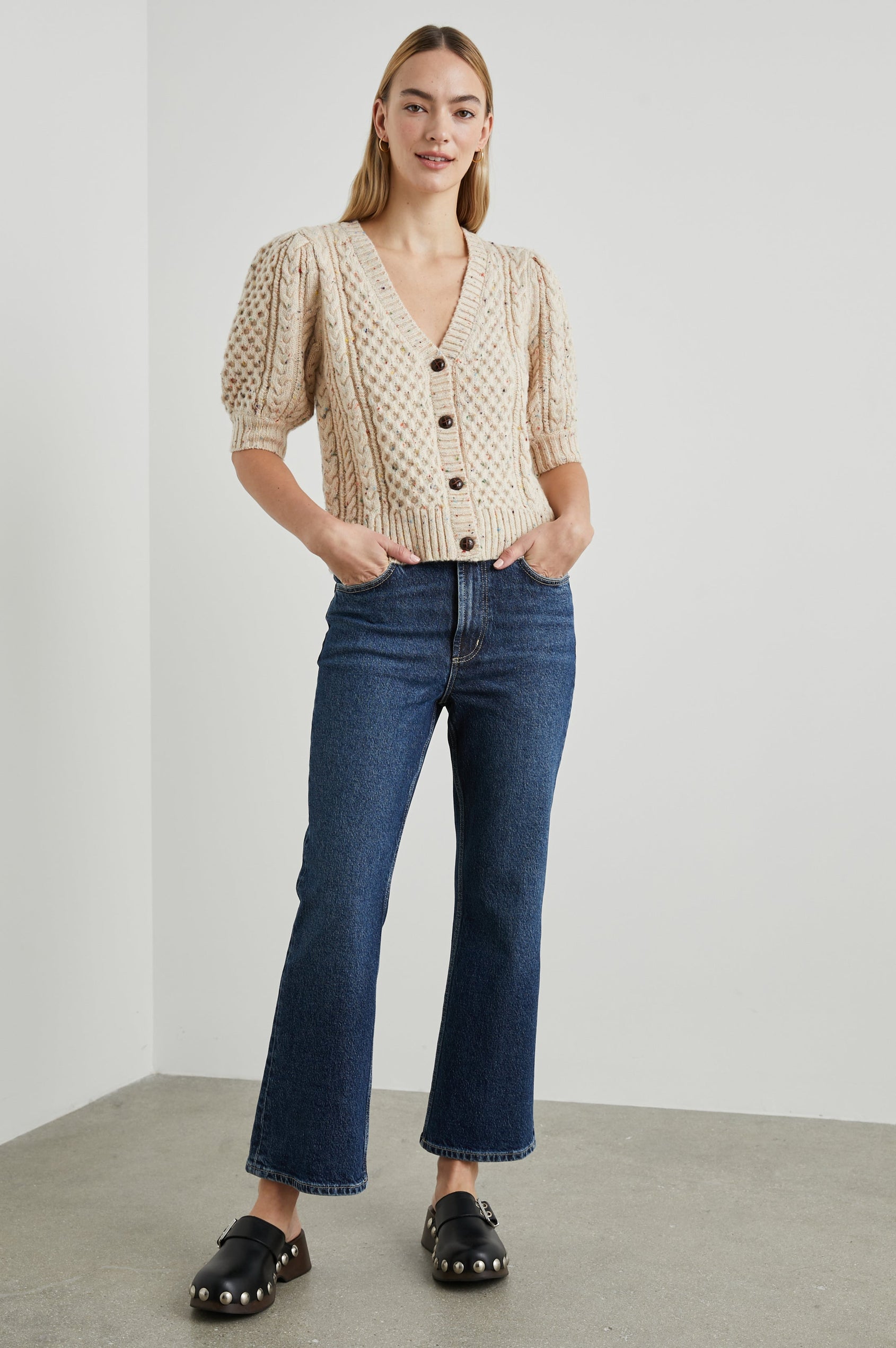 ISLA TOP CREAM CONFETTI - FULL FRONT BODY