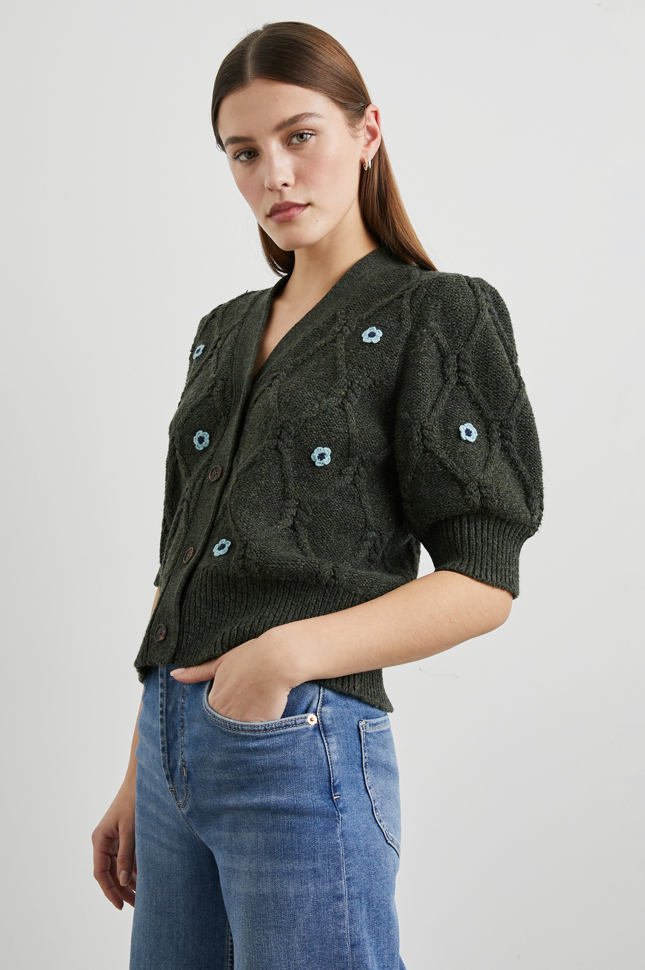 ISLA CARDIGAN - FOREST DAISIES – Rails EU