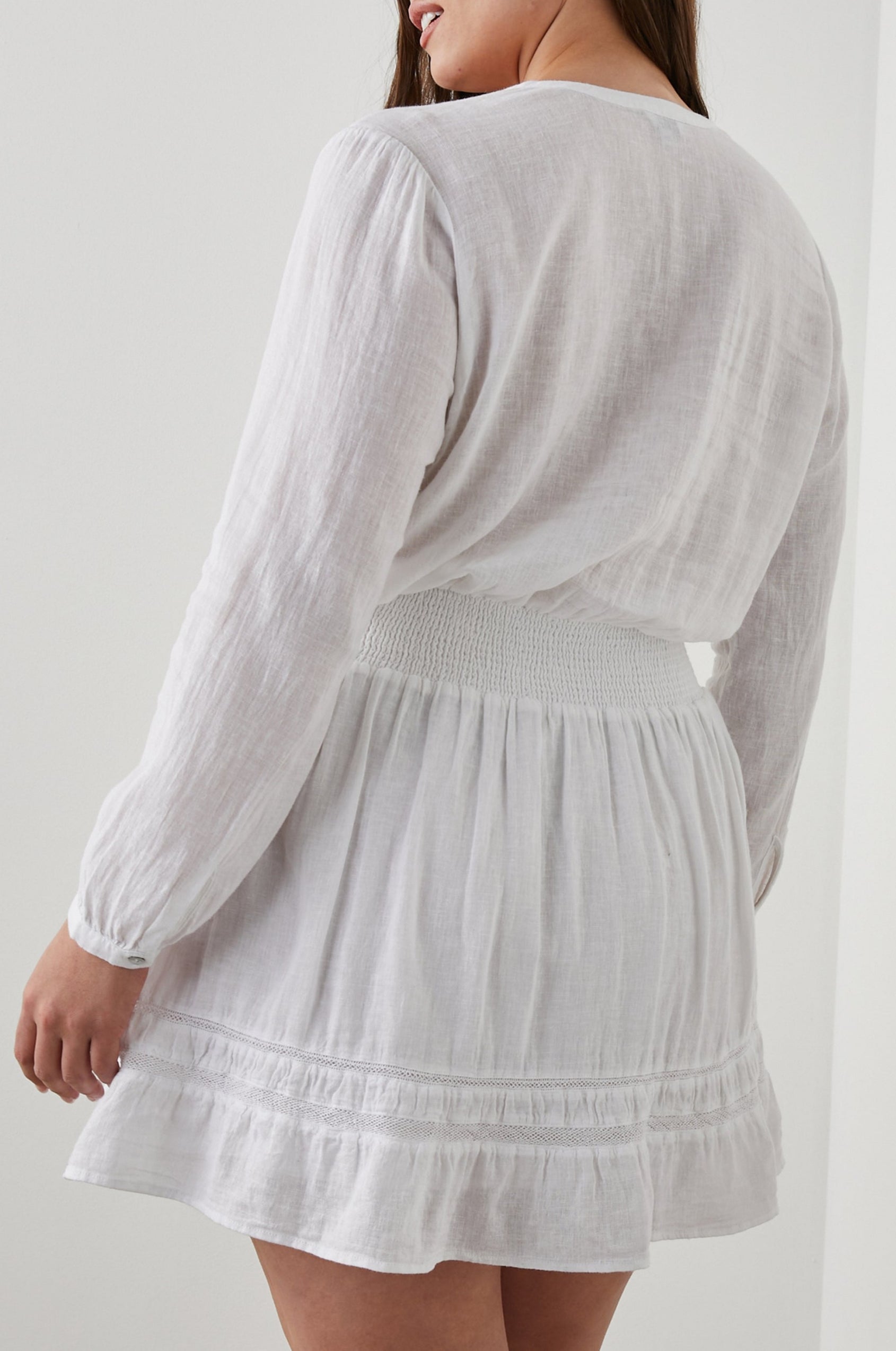 JASMINE DRESS WHITE LACE DETAILS - BACK MODEL 2