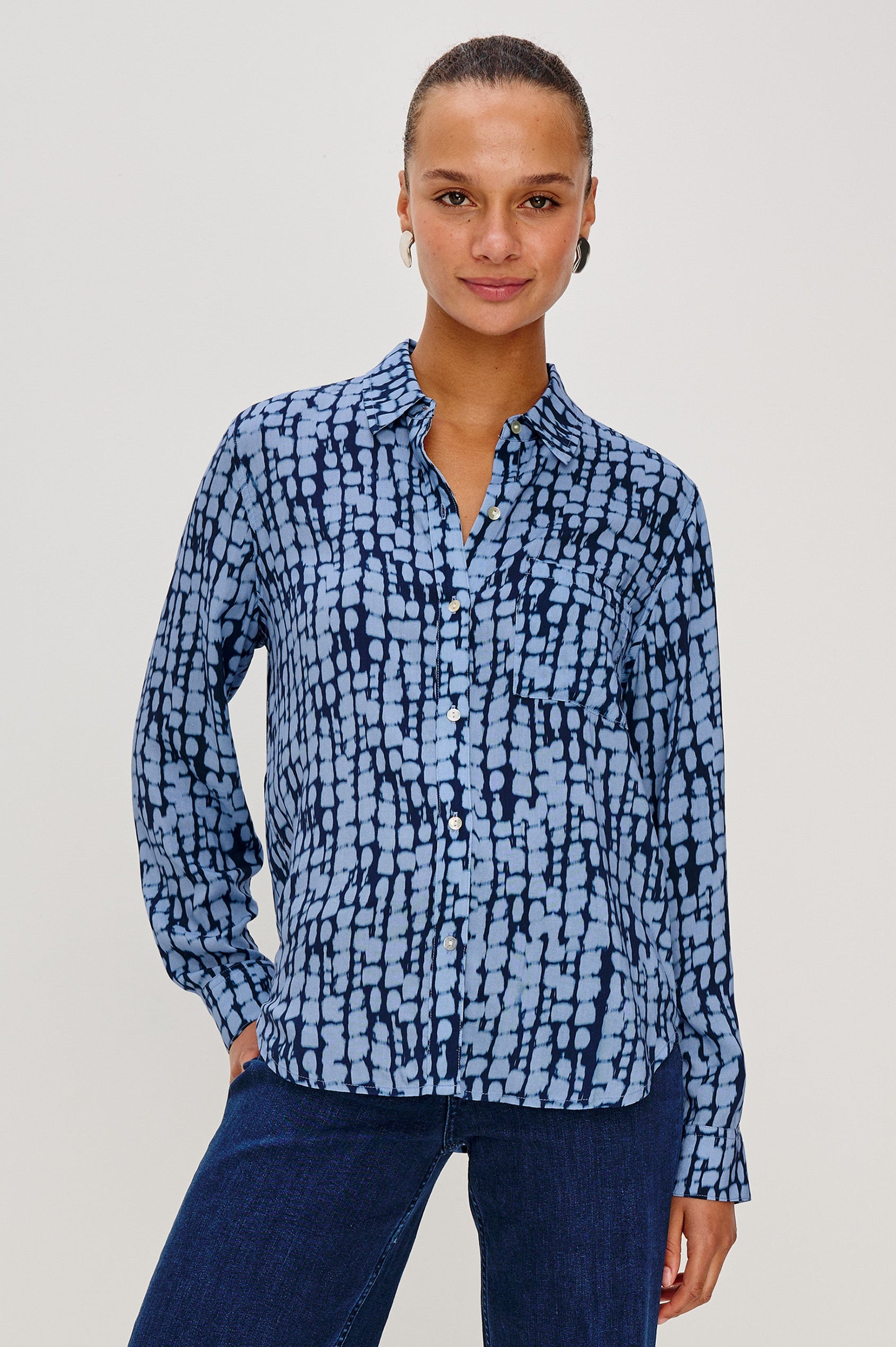 JOSEPHINE SHIRT - INDIGO SHIBORI Rails EU JOSEPHINE SHIRT - INDIGO SHIBORI Rails EU