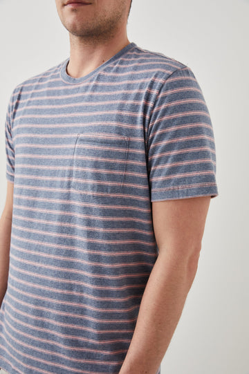 KAI TOP - STEEL ROSE HEATHER STRIPE - DETAIL VIEW