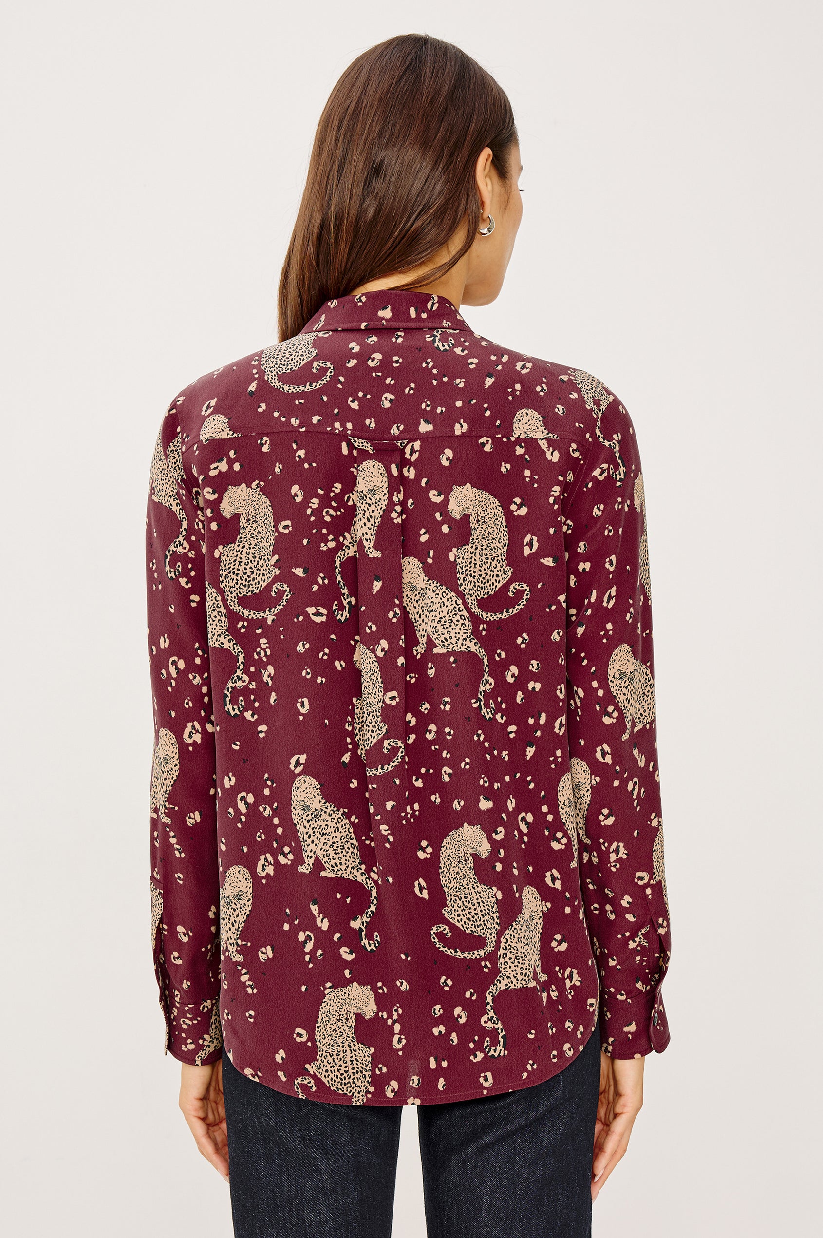 KATE SHIRT - OXBLOOD LEOPARD