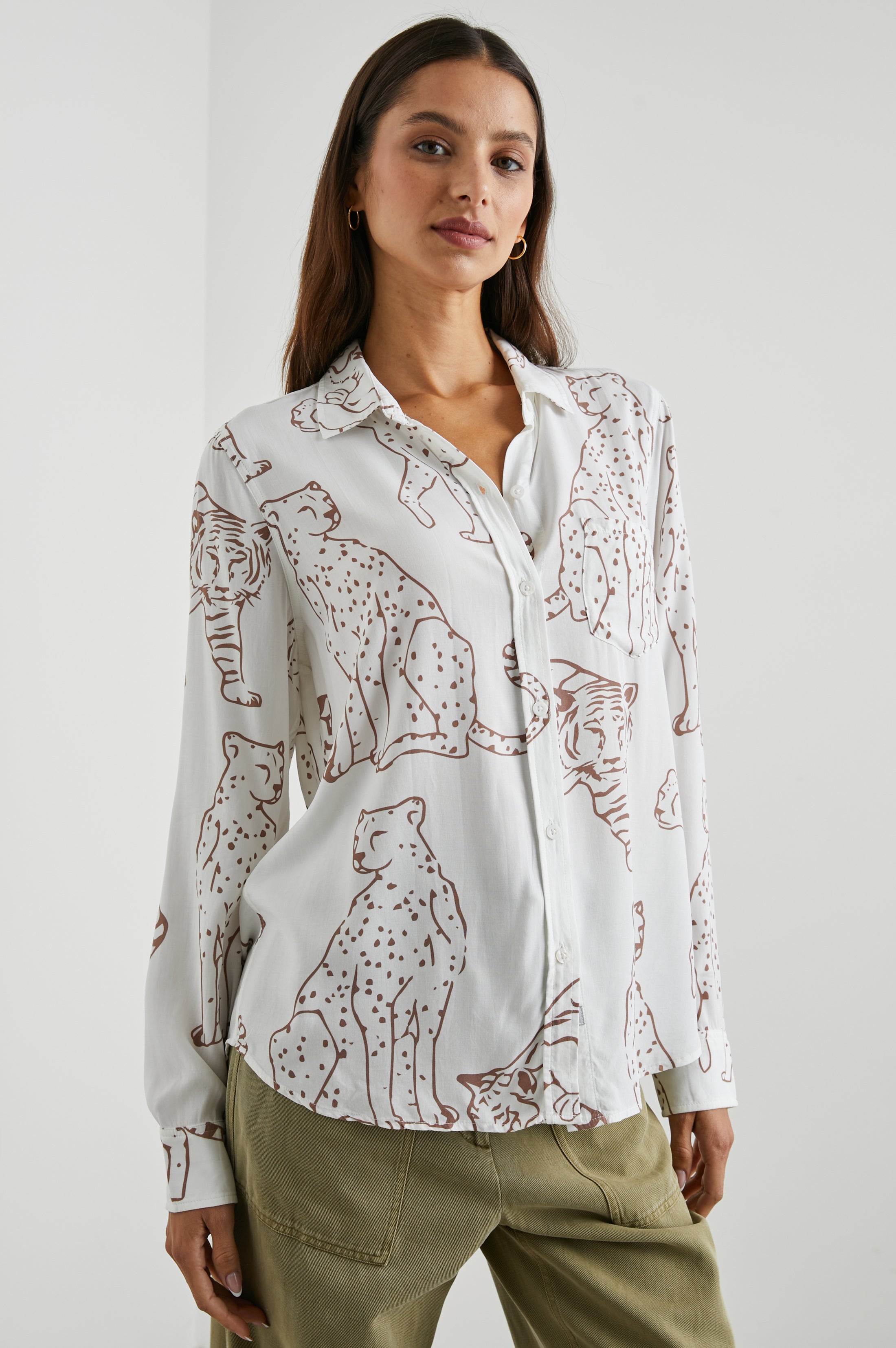 KATHRYN SHIRT - CAMEL JUNGLE CATS – Rails EU