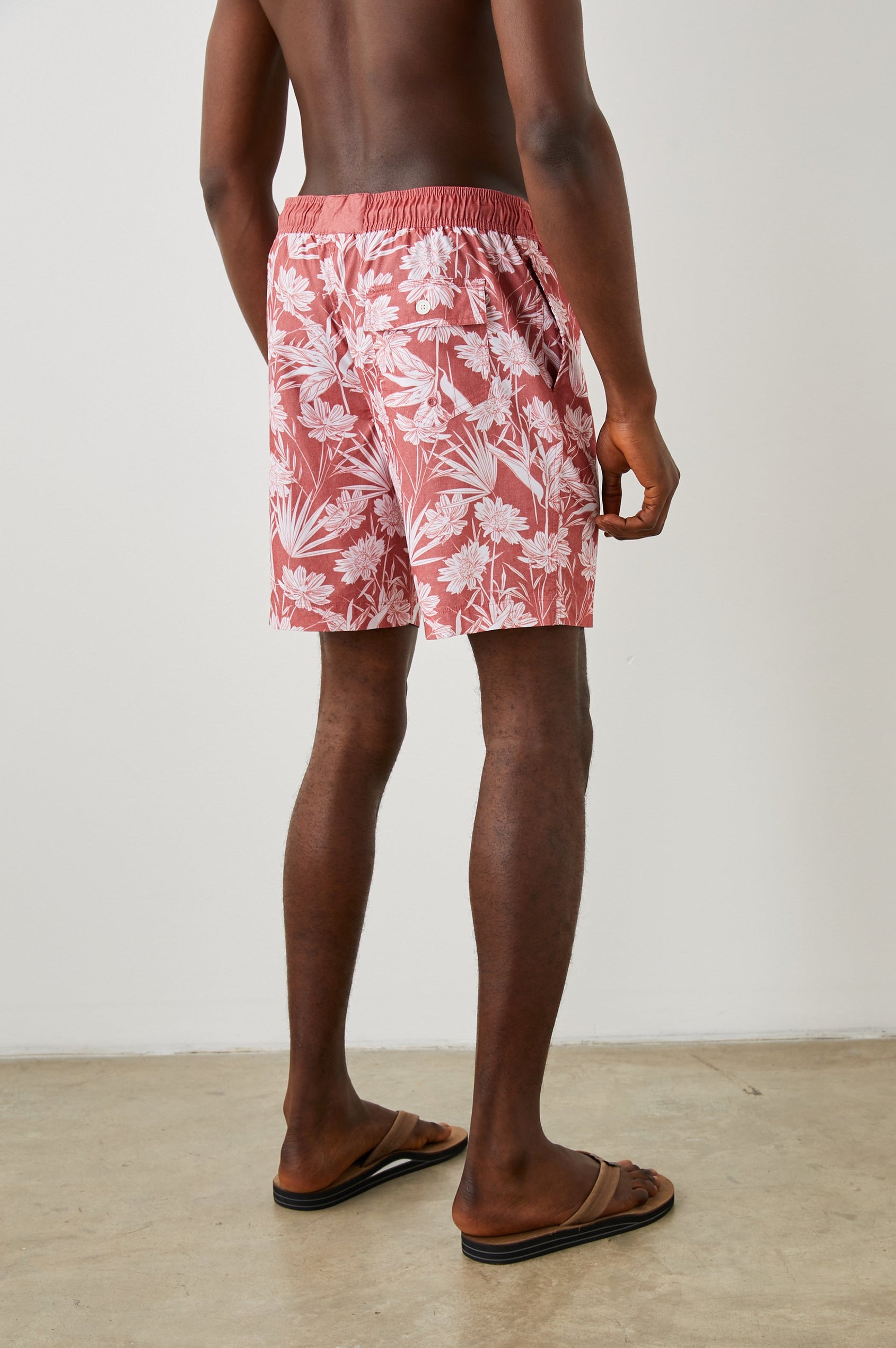 KIAN SWIM SHORT JUNGLE FOLIAGE RED - BACK