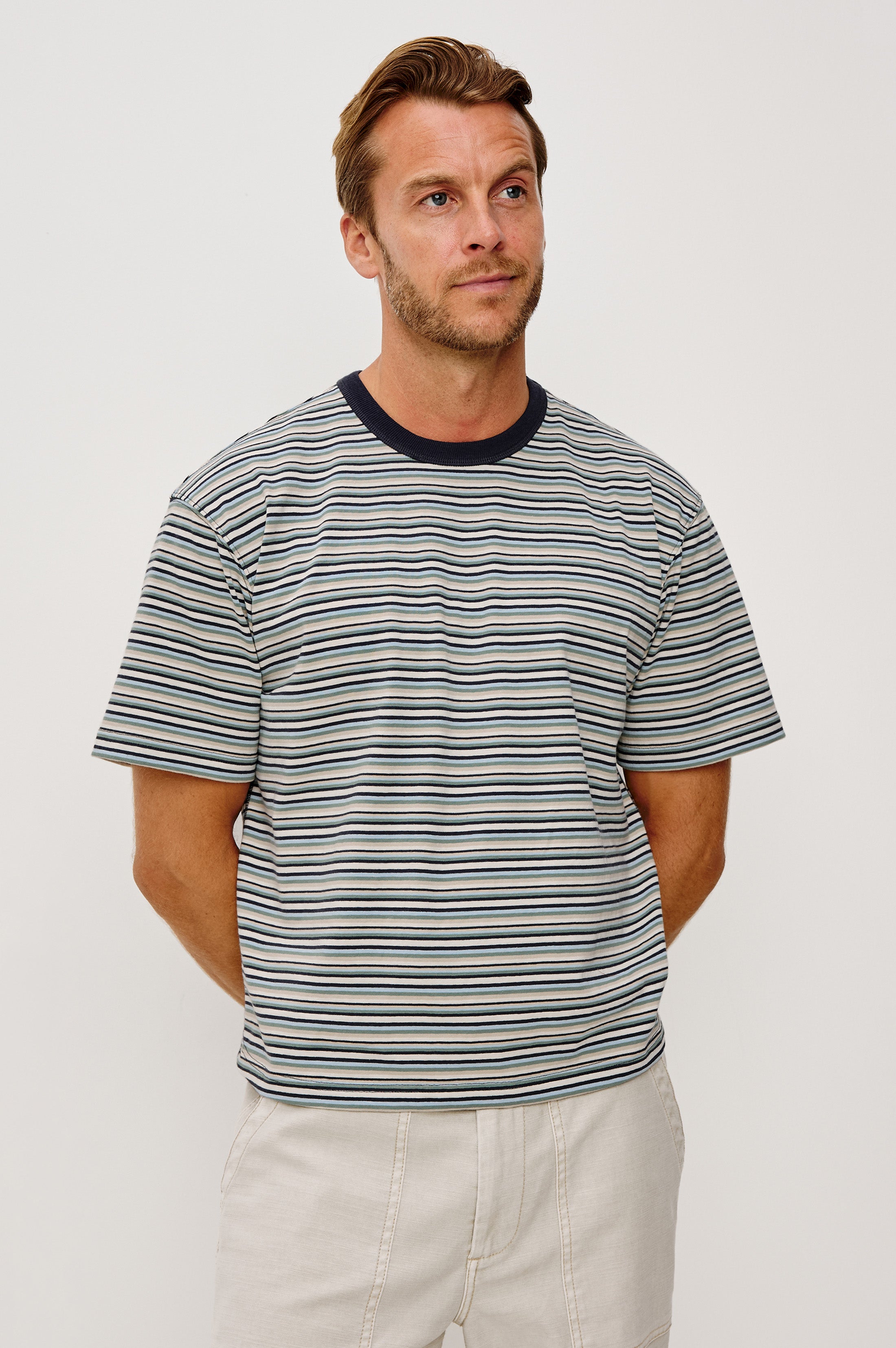 KIP T-SHIRT - PLAYA AZUL STRIPE – Rails EU