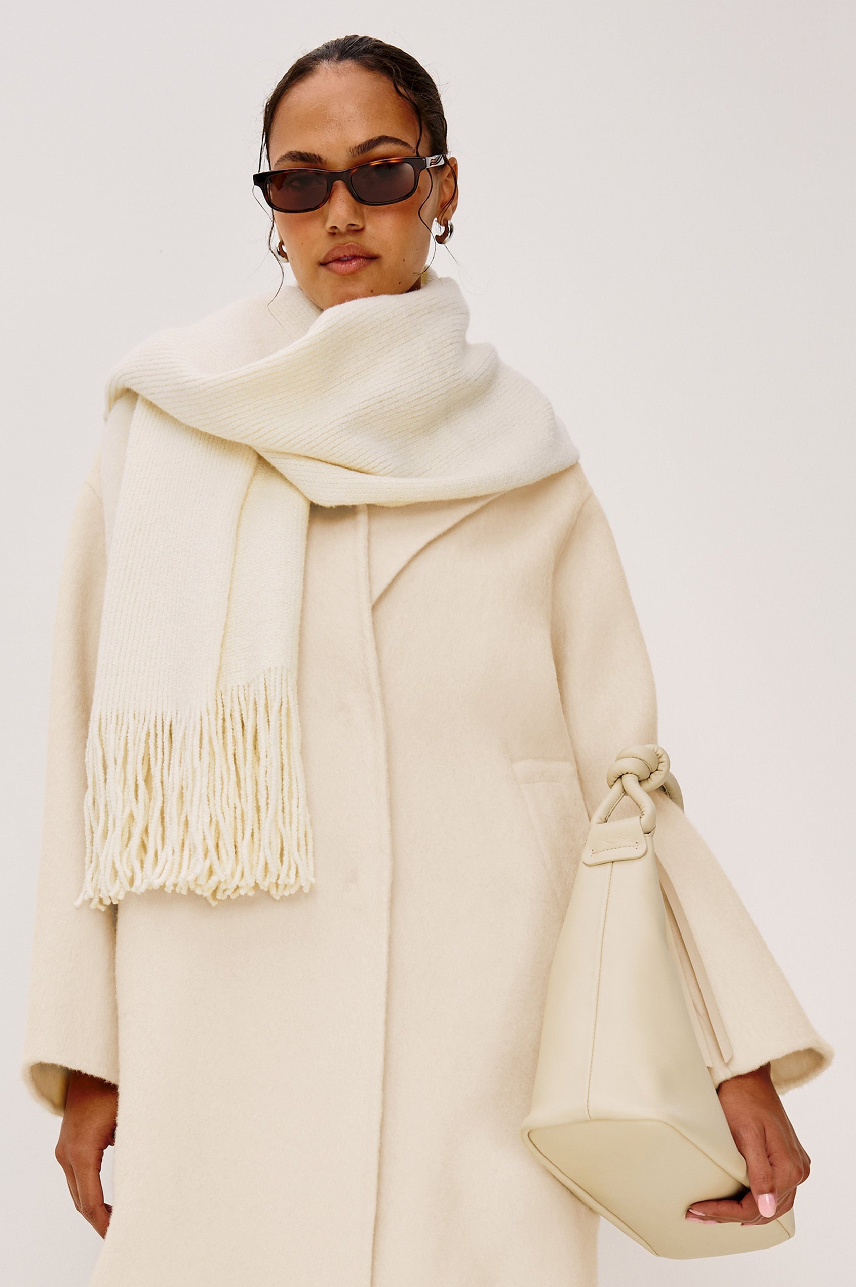 KOA SCARF - IVORY FRINGE