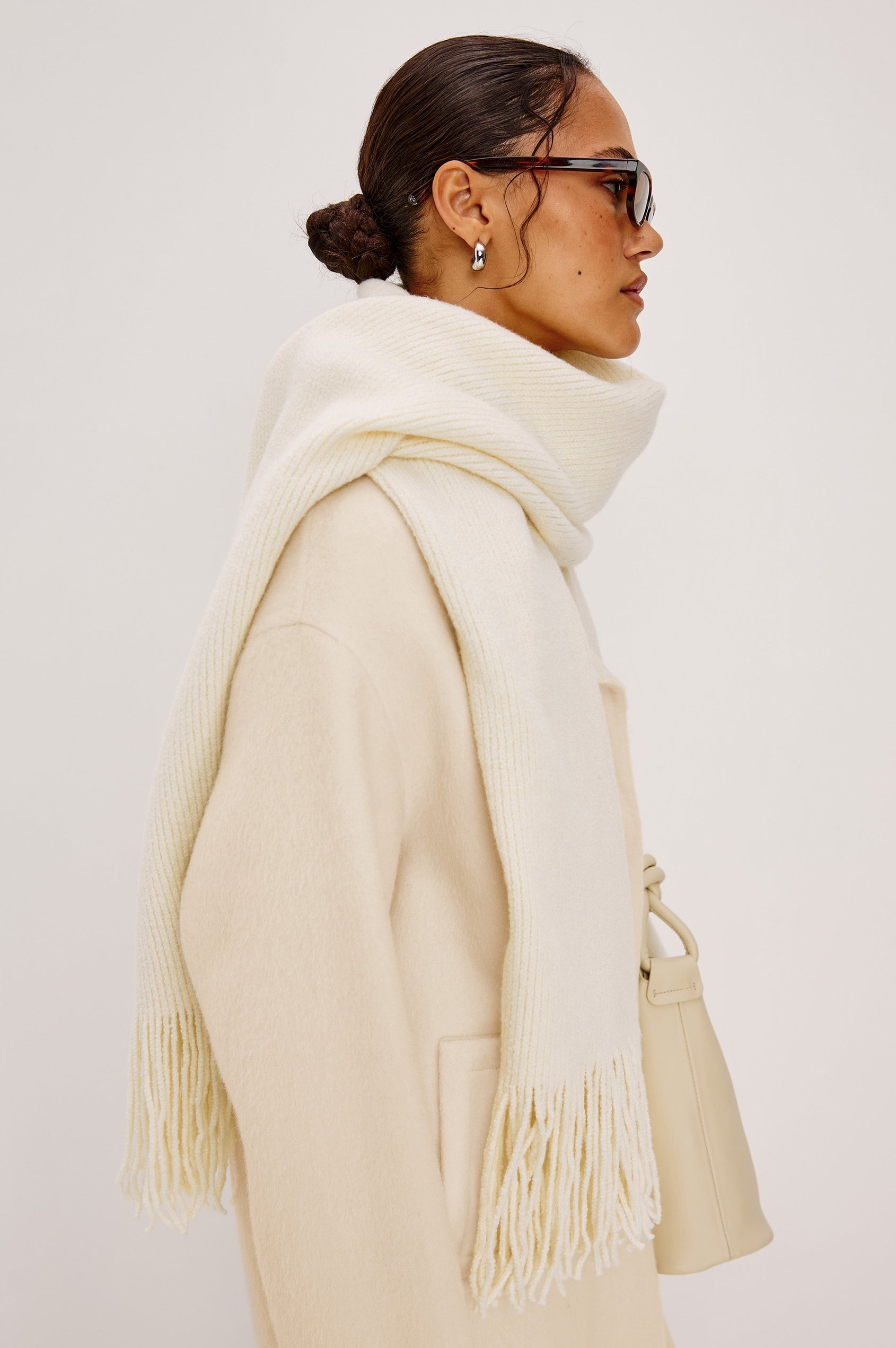 KOA SCARF - IVORY FRINGE