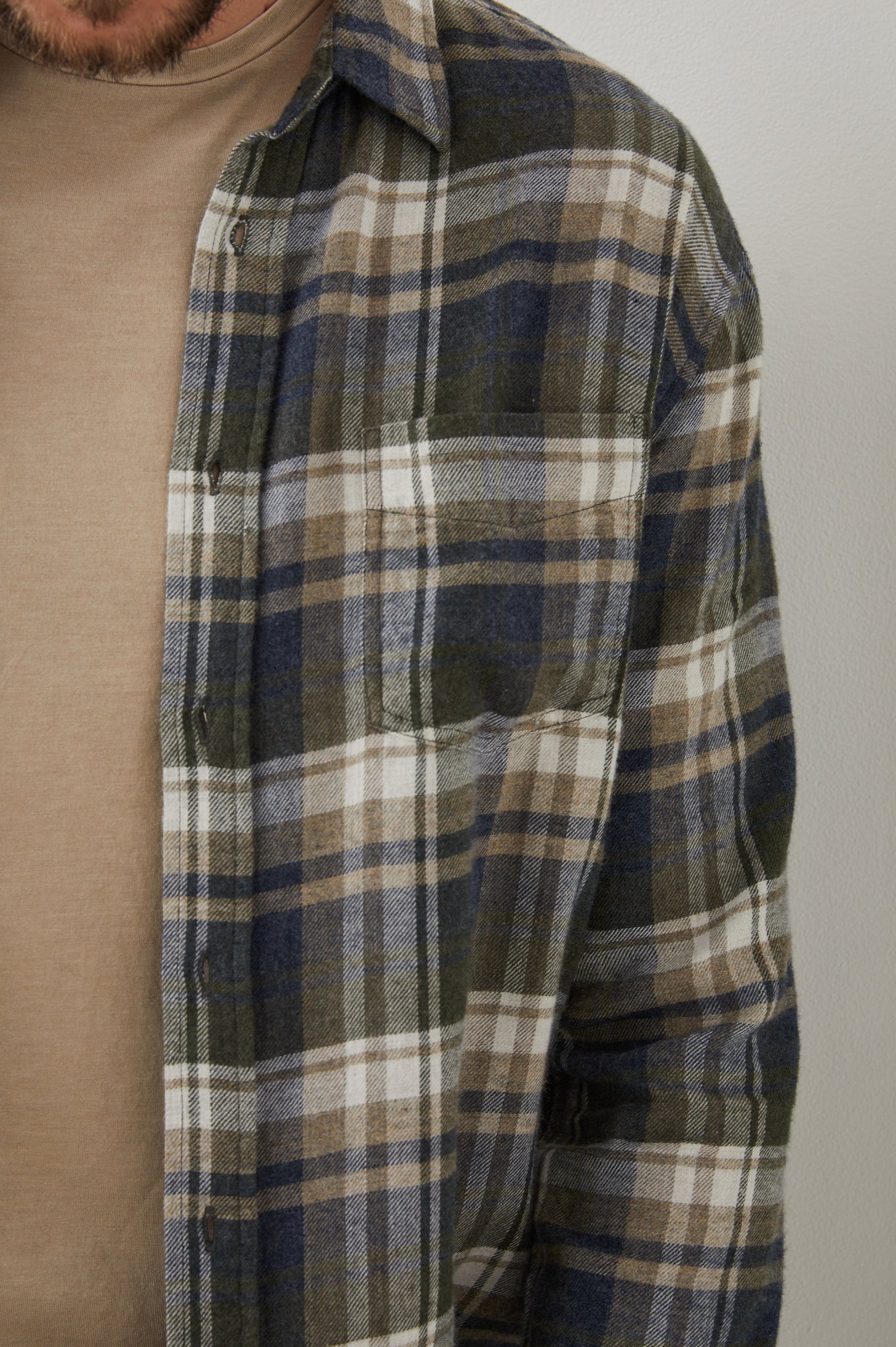 LENNOX BLUE MOSS LODGE SHIRT - DETAIL