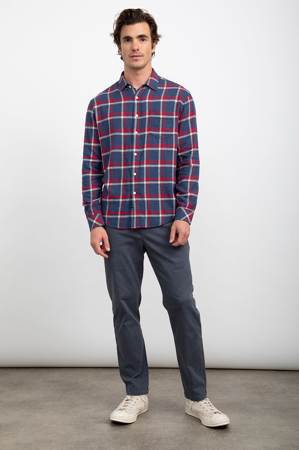 LENNOX CHERRY DENIM MELANGE- FRONT FULL BODY