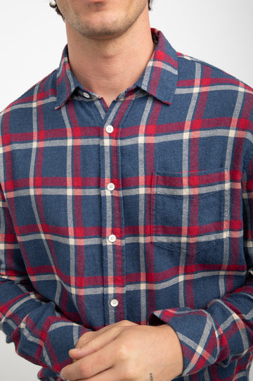 LENNOX CHERRY DENIM MELANGE- FRONT BUTTON DETAILS