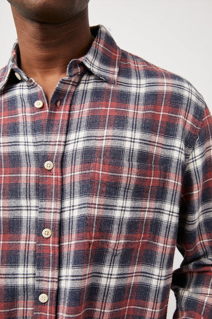 LENNOX SHIRT - RED SHADOW MELANGE