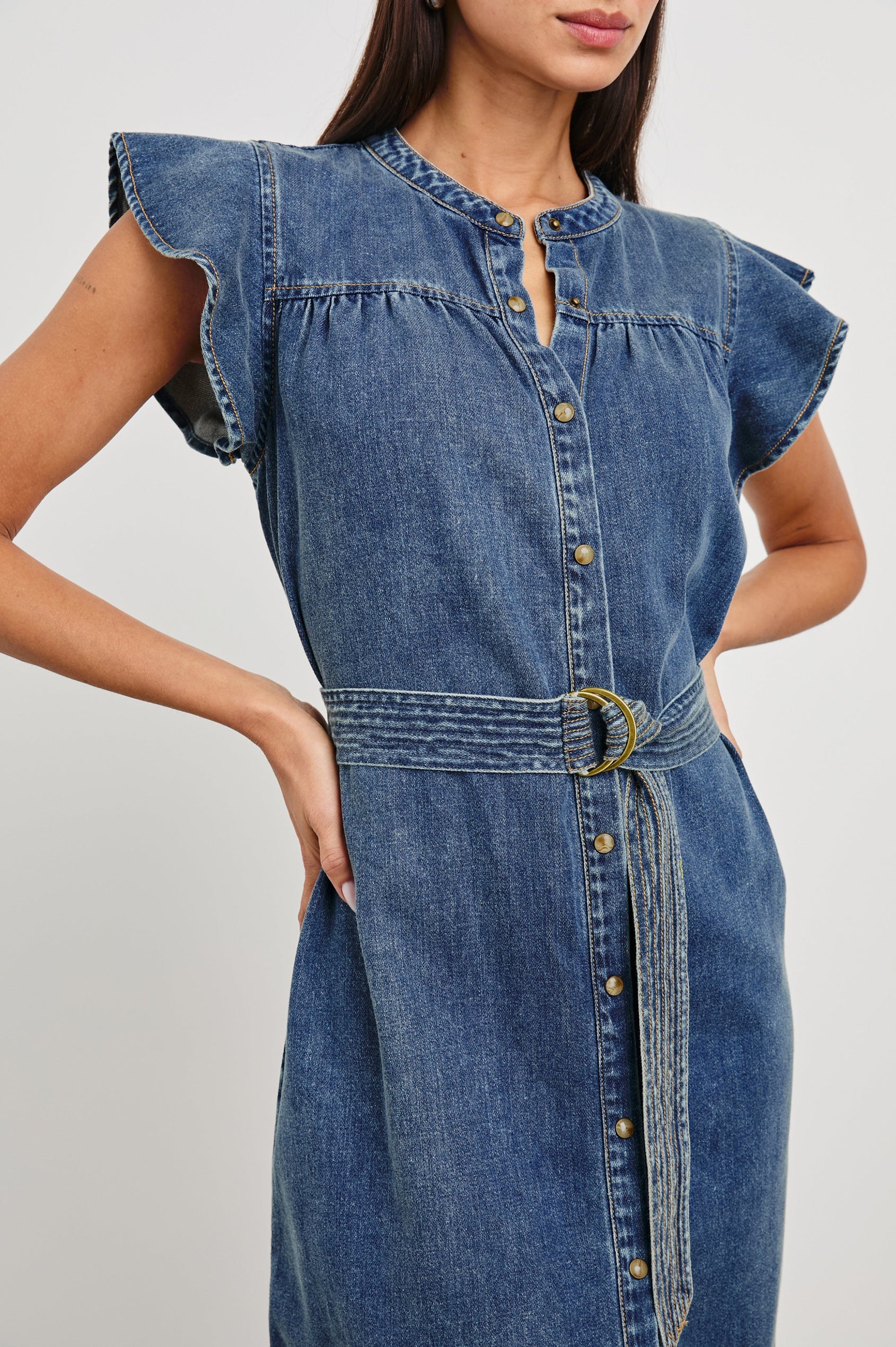 rails letta denim dress LETTA DRESS