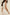 Lilith V-Neck Midi Dress with Drawstring at Under Bust and Gathering Detail at Shoulder Seam and Waist in Ivory Colorway. Back View Shown on Model.