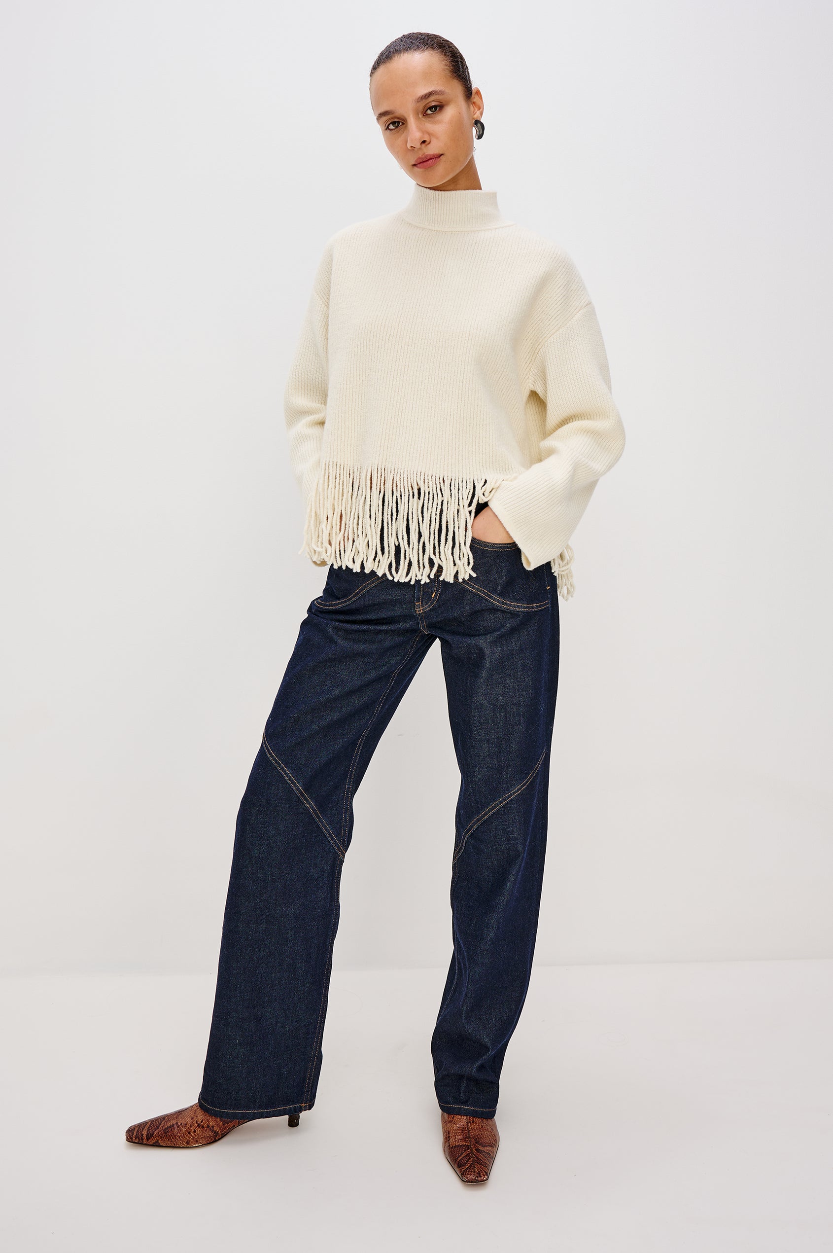 LISE SWEATER - IVORY FRINGE