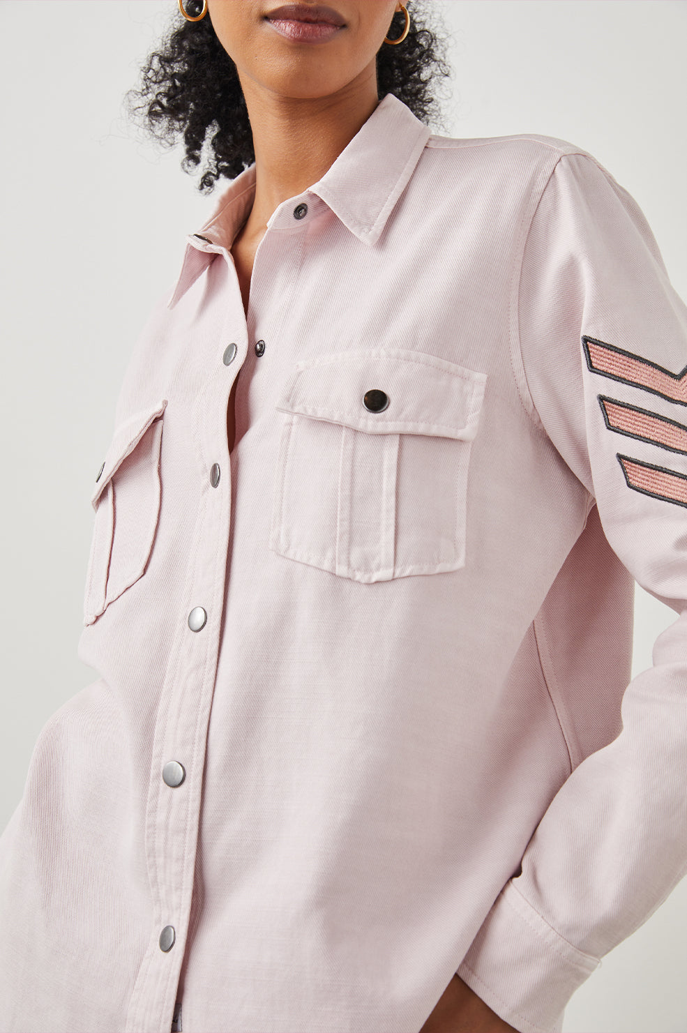 LOREN JACKET ROSE - DETAIL FRONT