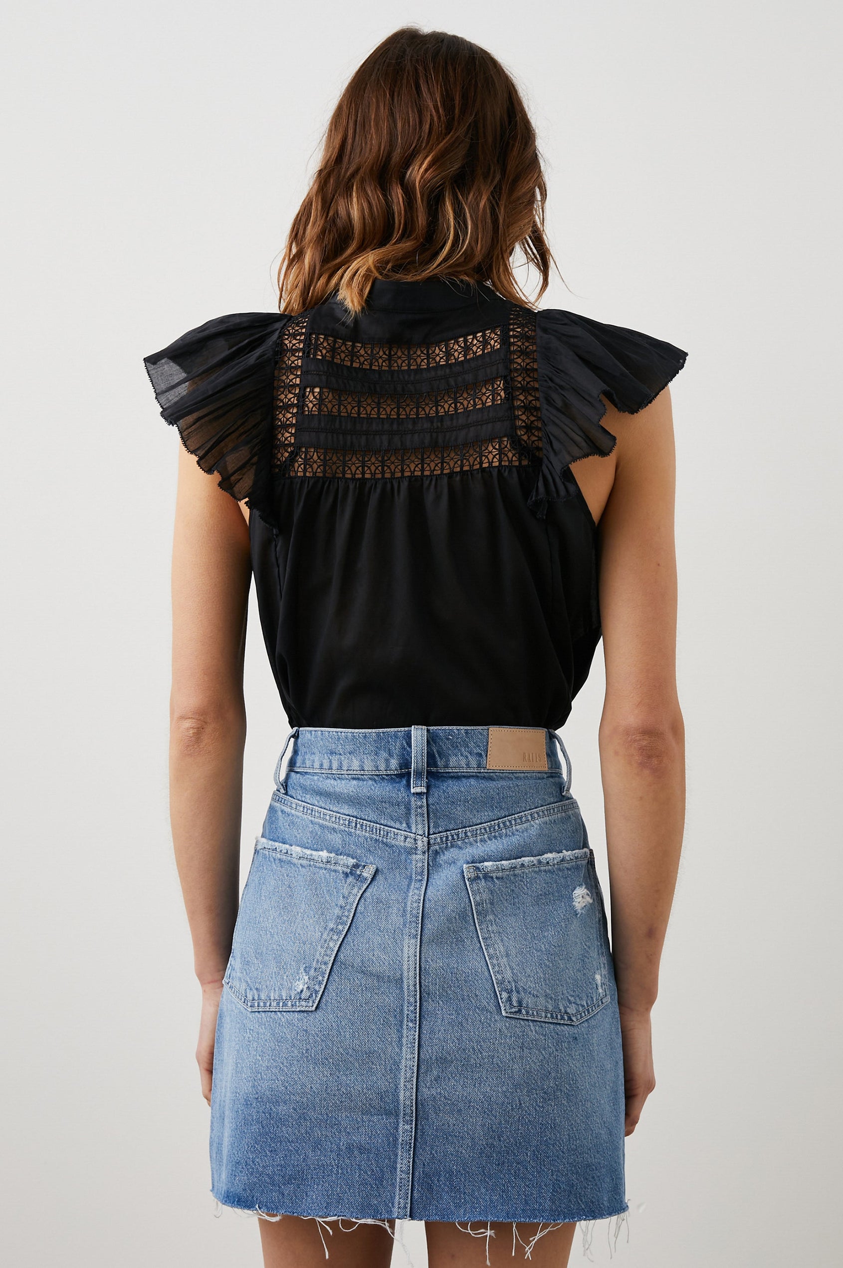LOUELLA TOP TRUE BLACK - BACK