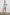 Louise Long-Sleeve, V-Neck Sweater with Collar, Floral Scalloped Hem, Open-Knit Crochet with a Solid Band at the Center in Wave Stripe Colorway, Navy waves on white - Front Full Body View on Model