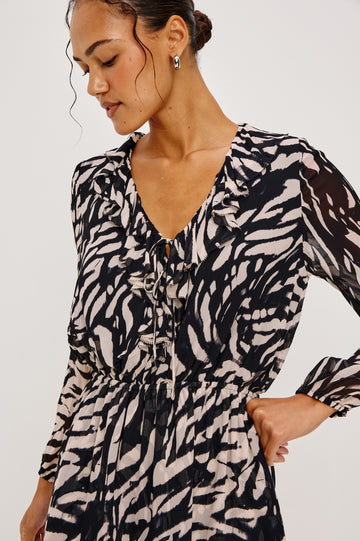 LUCRESIA DRESS - IVORY TIGER STRIPE