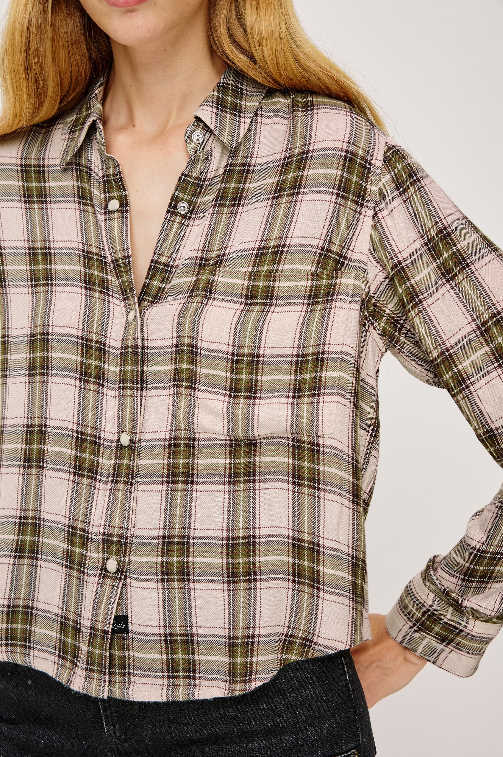 MALIN SHIRT - OLIVE BROWN CREAM