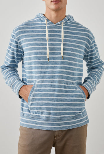 MAMMOTH HOODIE BRETON STRIPE NAVY - FRONT