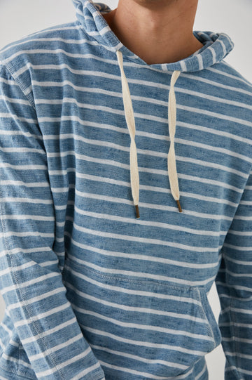 MAMMOTH HOODIE BRETON STRIPE NAVY - DETAIL
