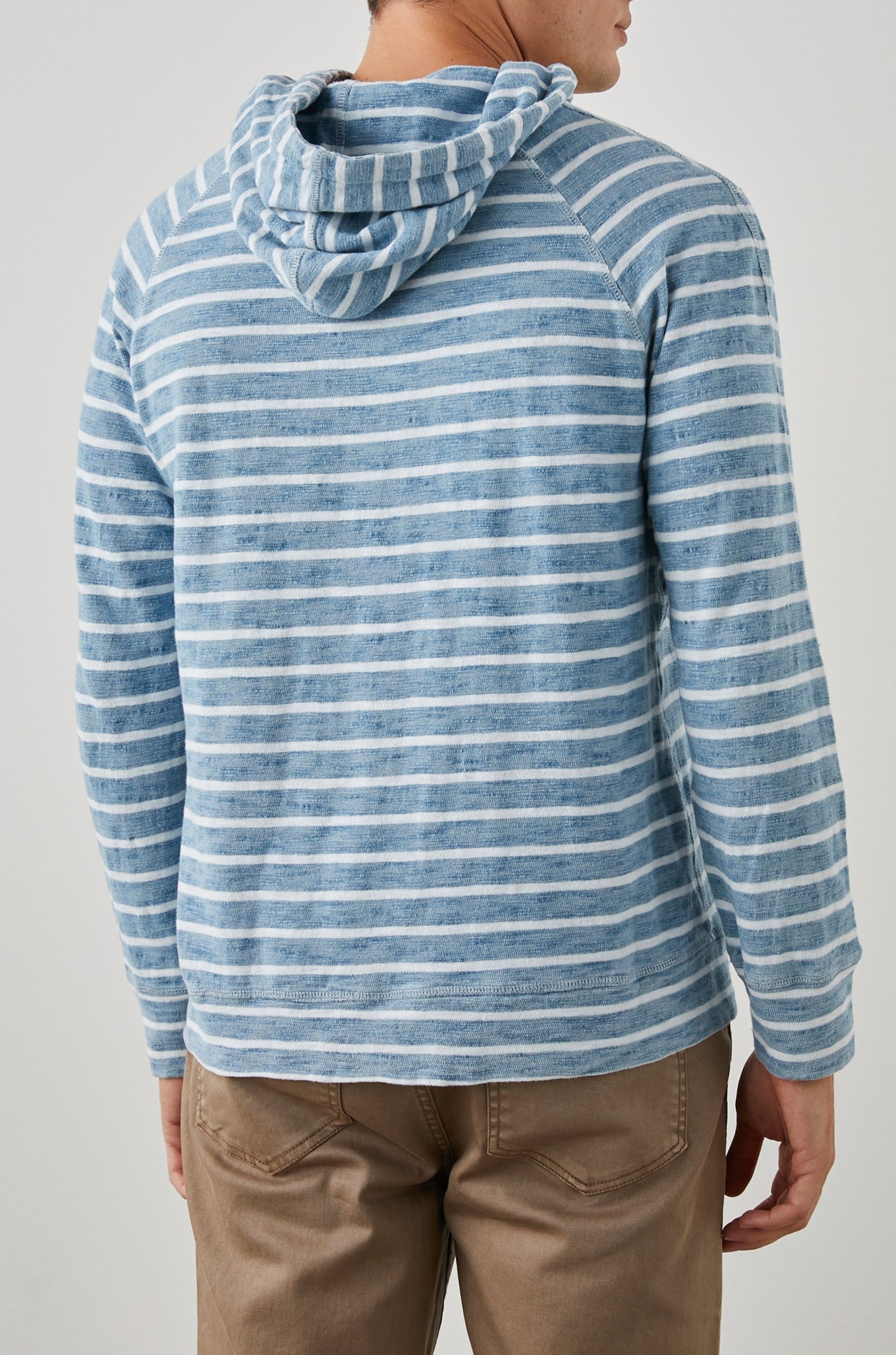 MAMMOTH HOODIE BRETON STRIPE NAVY - BACK