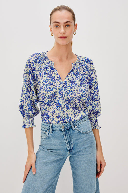 Mariah Button Down Shirt With 3/4