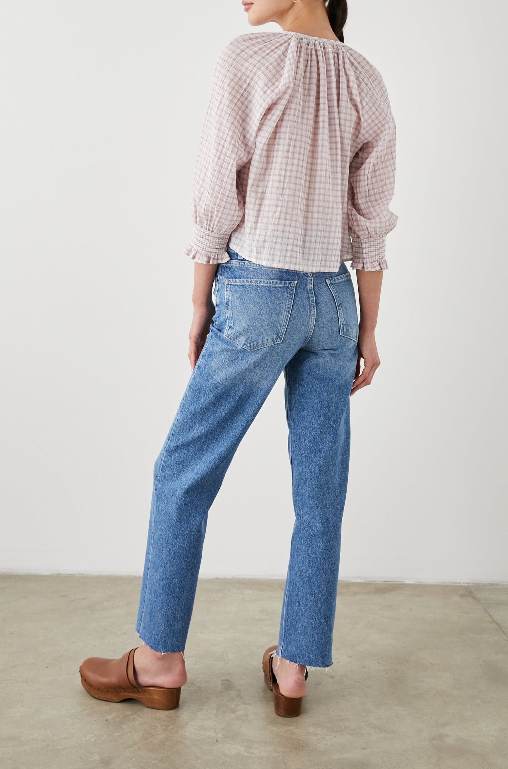 MARIAH TOP SOFT ROSE CHECK - BACK FULL BODY