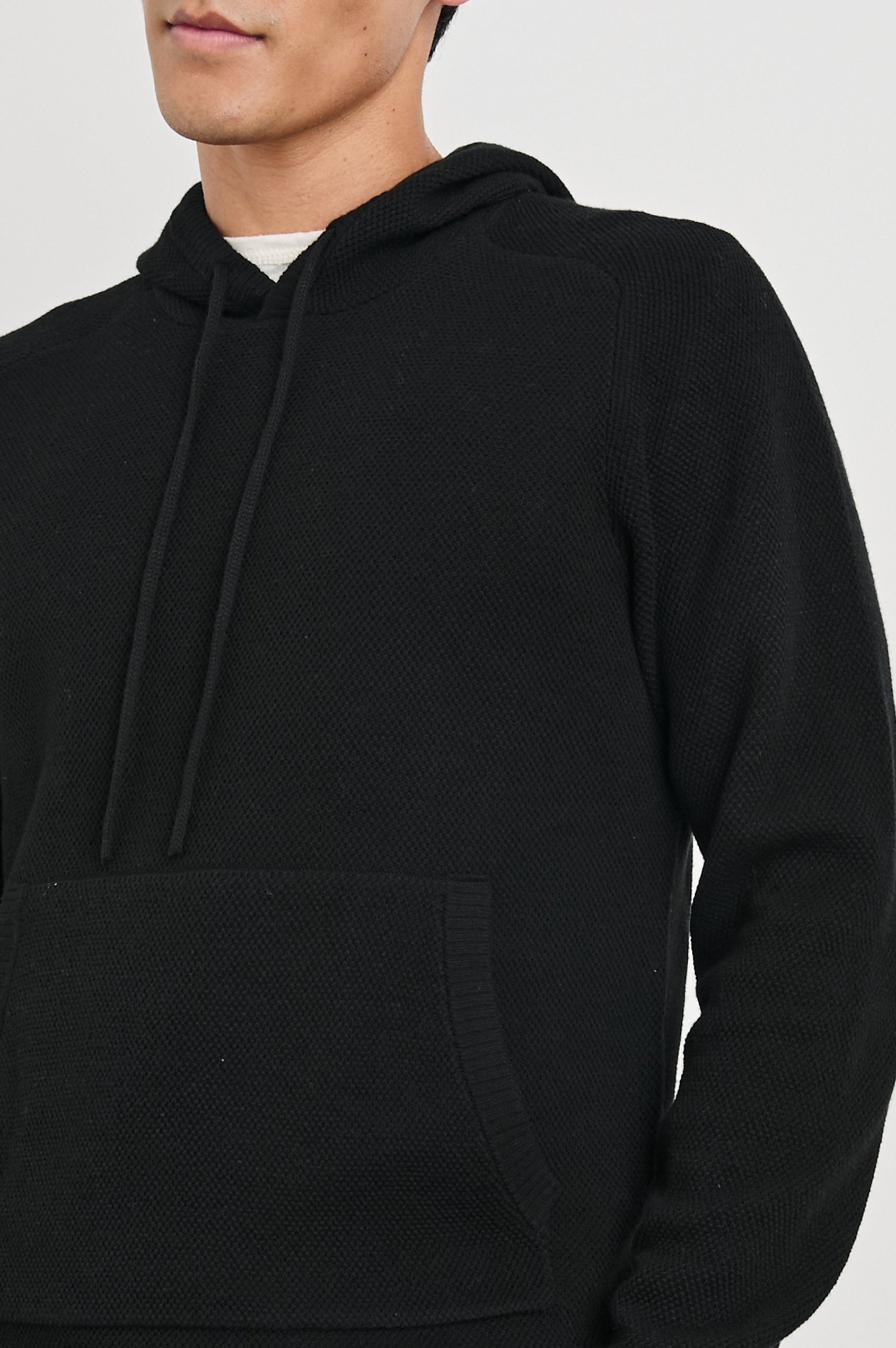 Matador Hoodie with Drawstring ties and a Kangaroo Pocket in Grey Heather Colorway - Front View Featured on Model