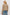 Matilda Cropped Long-Sleeve Sweater with Button Closure, Crew Neck and Ribbed Trim in Heather Oat Colorway - Back View Featured on Model
