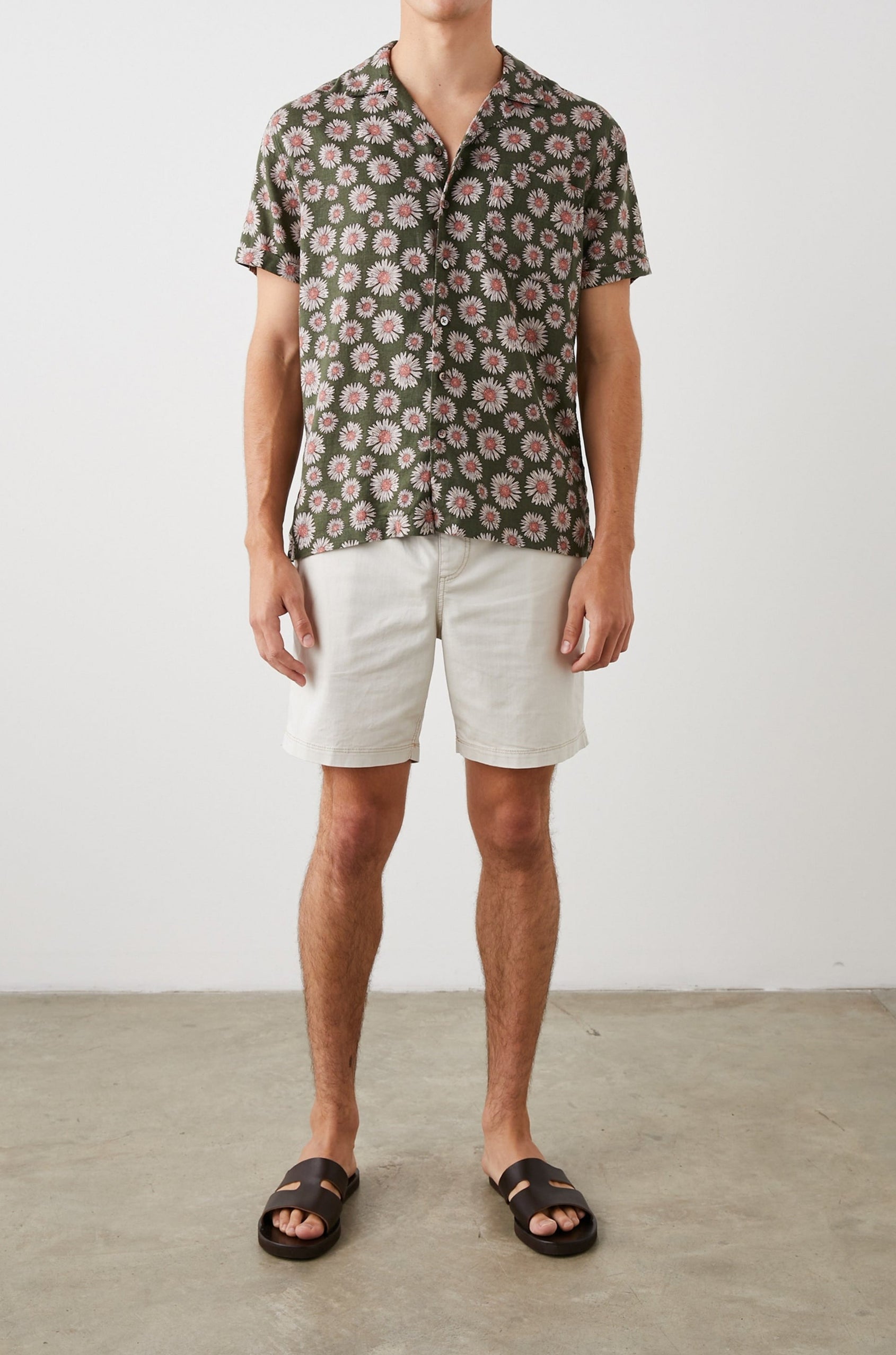 MORENO SHIRT MAYA PRINT OLIVE - FULL FRONT BODY