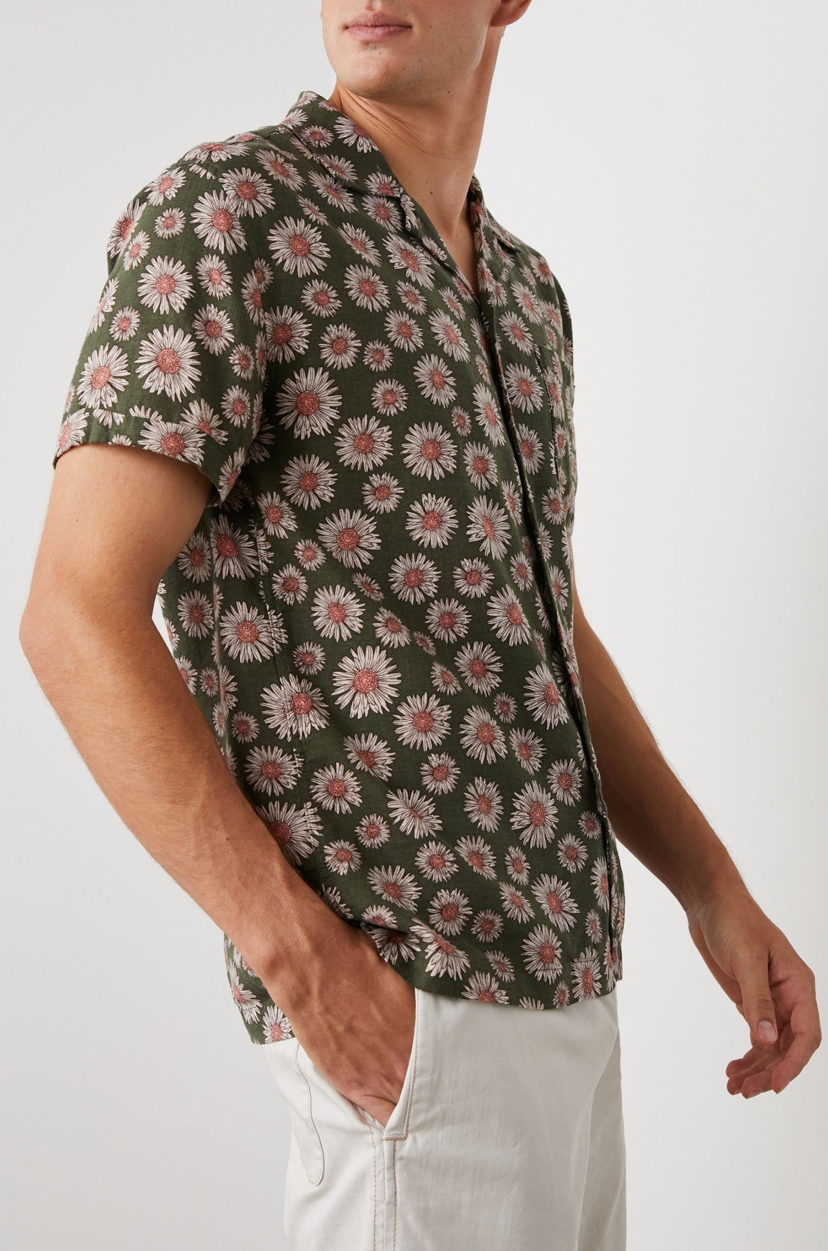 MORENO SHIRT MAYA PRINT OLIVE - SIDE ANGLE