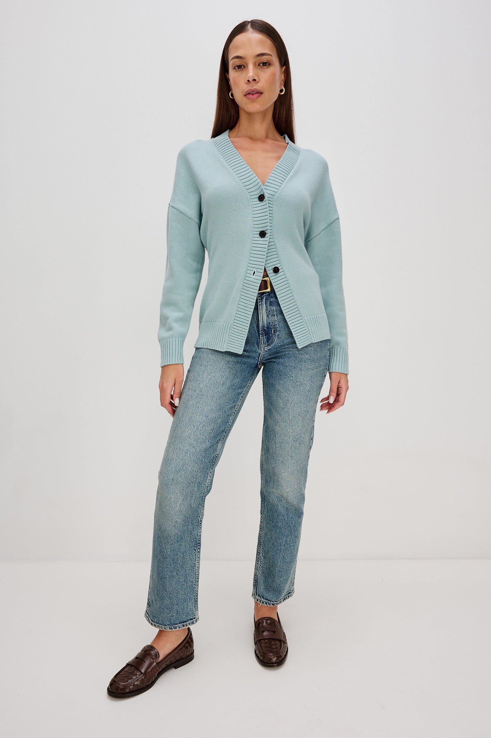 PHILIPPA CARDIGAN - STONE BLUE