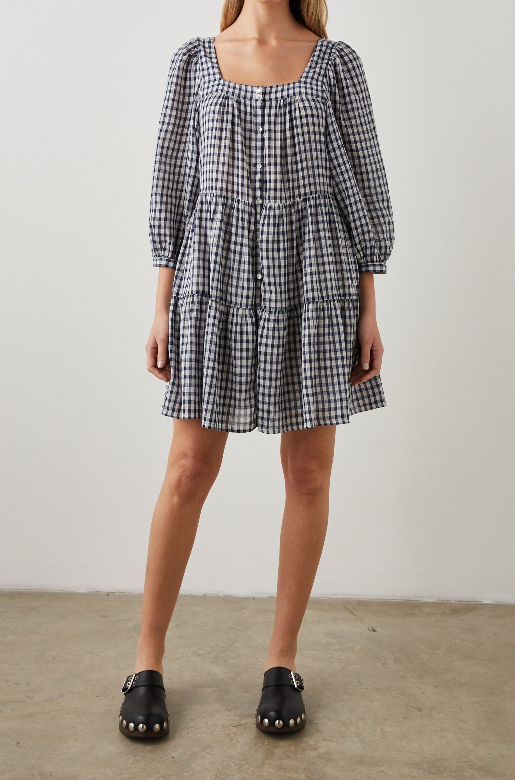 PIPPA SAILOR CHECK DRESS - FRONT FULL BODY