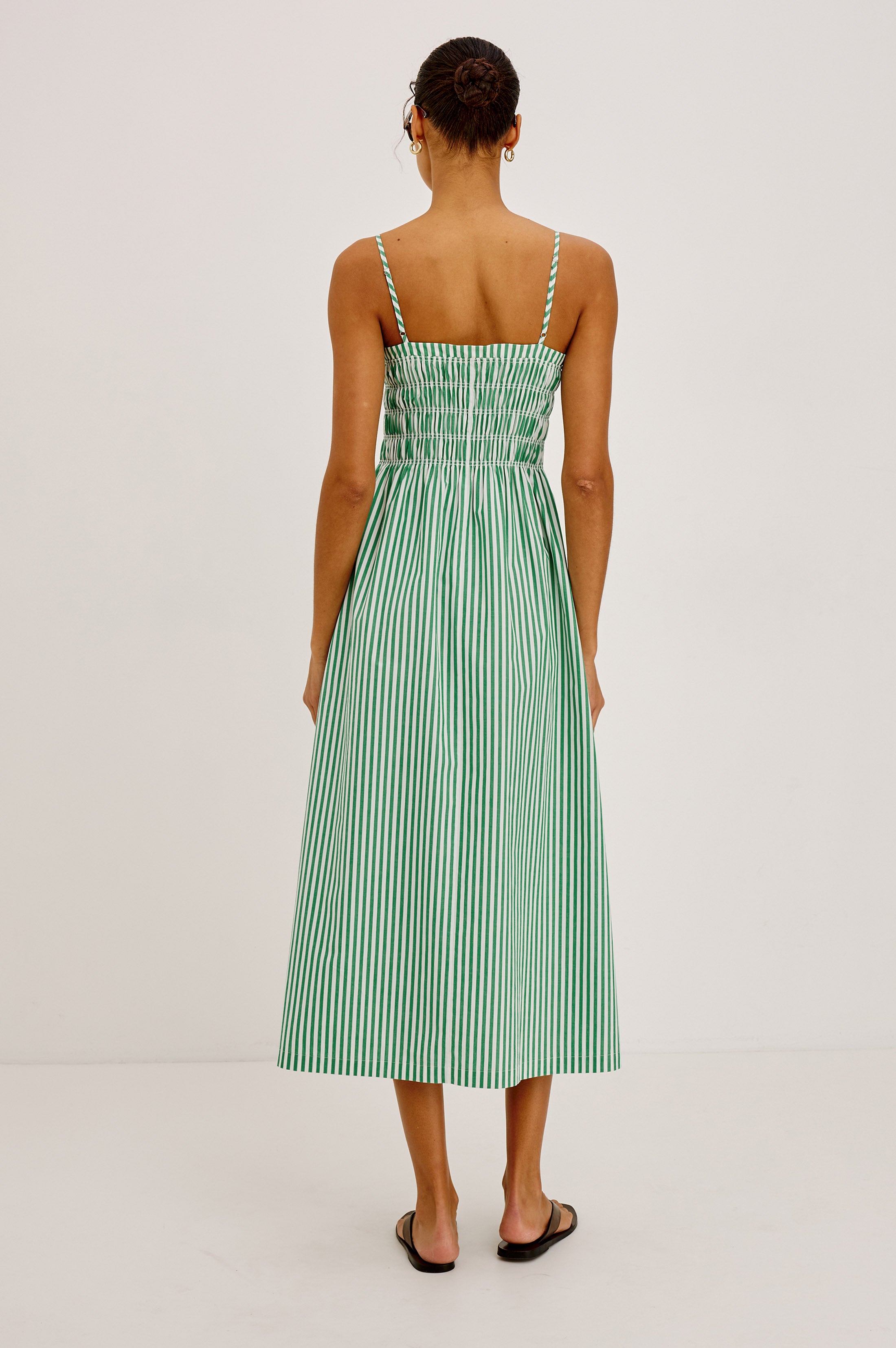 PRIMROSE DRESS - EMERALD STRIPE – Rails EU