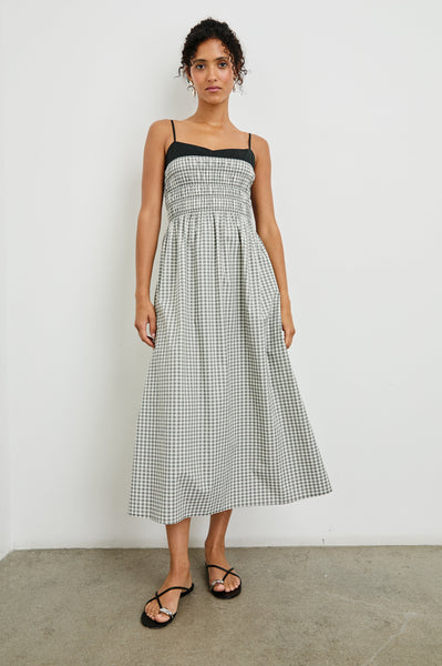 PRIMROSE DRESS - IVORY JET GINGHAM – Rails EU
