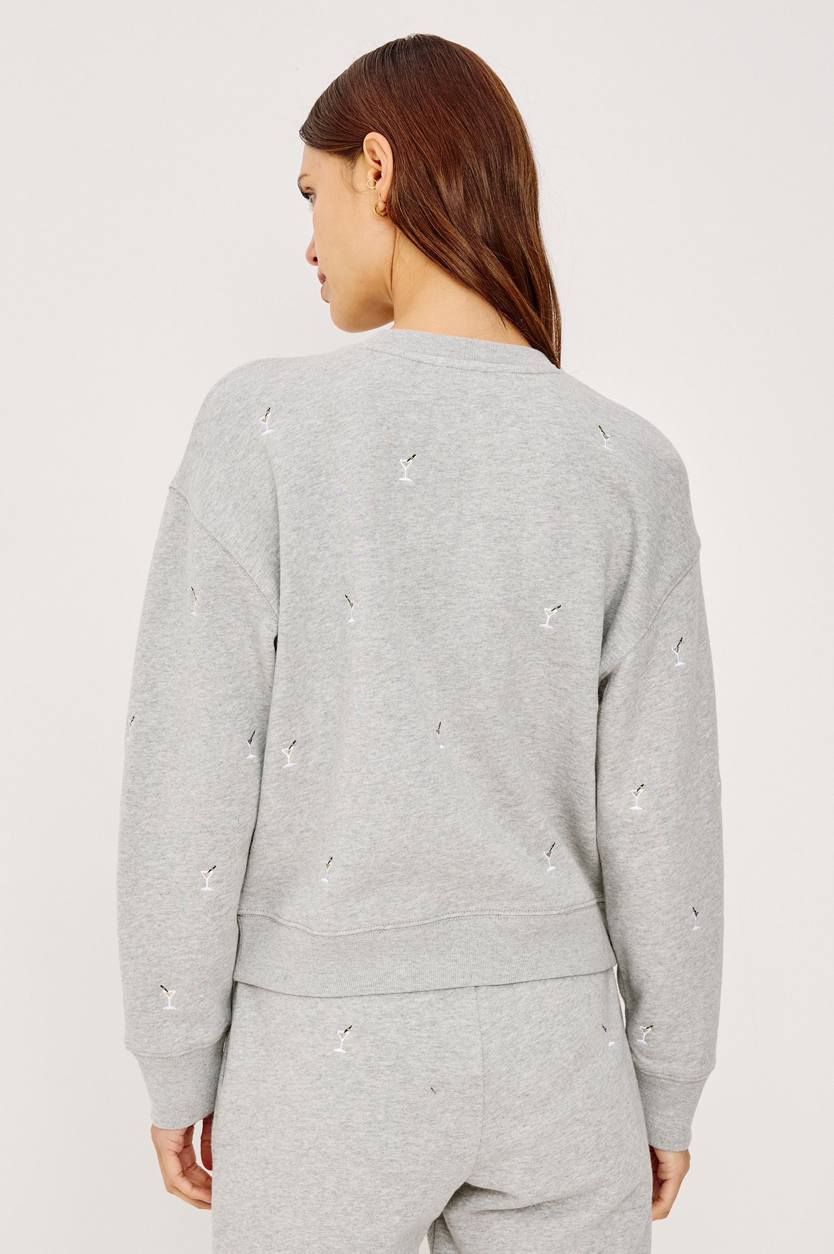 RAMONA SWEATSHIRT - HEATHER GREY MARTINI EMBROIDERY