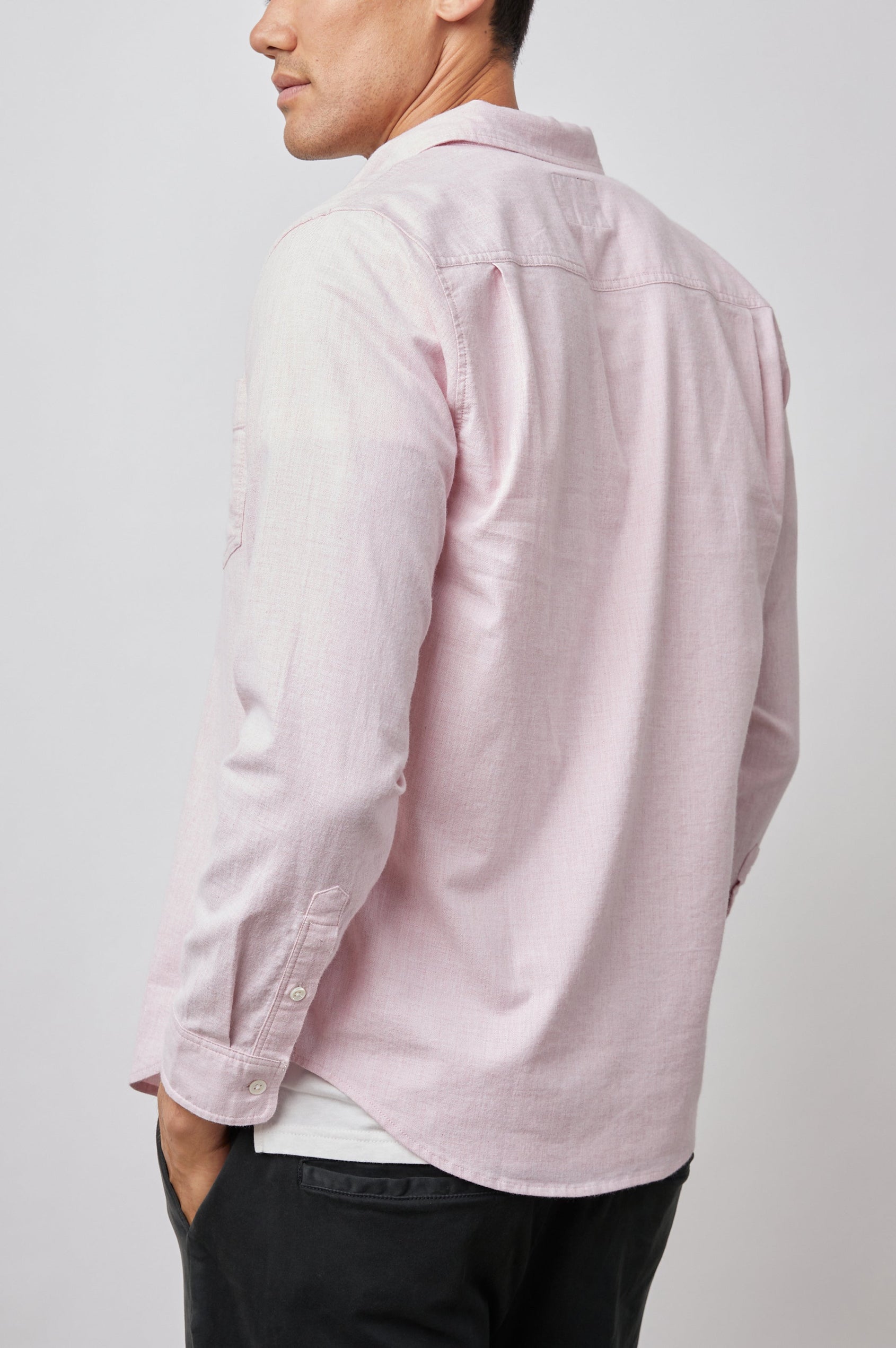 REID SHIRT - CORAL HEATHER OXFORD - back