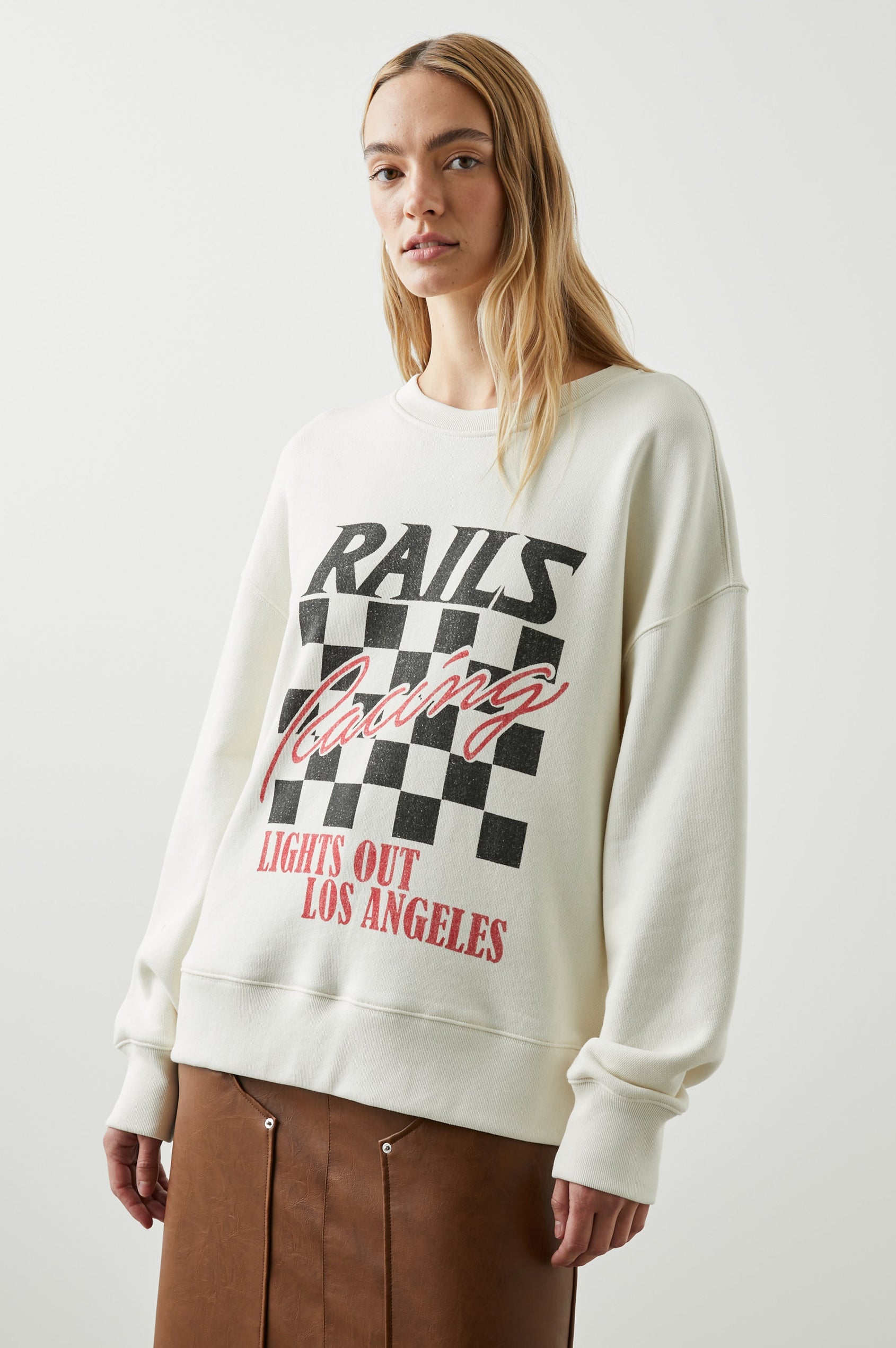 RELAXED-CREW-SWEATSHIRT-IVORY-RAILS-RACING-FRONT ANGLE