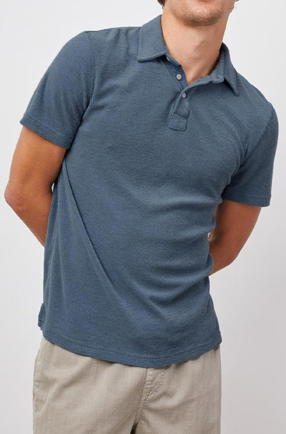 RHEN BLUE MIRAGE SHORT SLEEVE POLO- FRONT