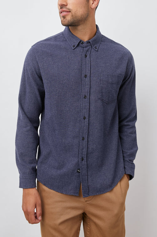 RUNSON SHIRT - HEATHER BLUE  - FRONT