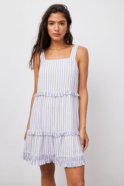 SANDY DRESS - BLUE IRIS STRIPE MIX