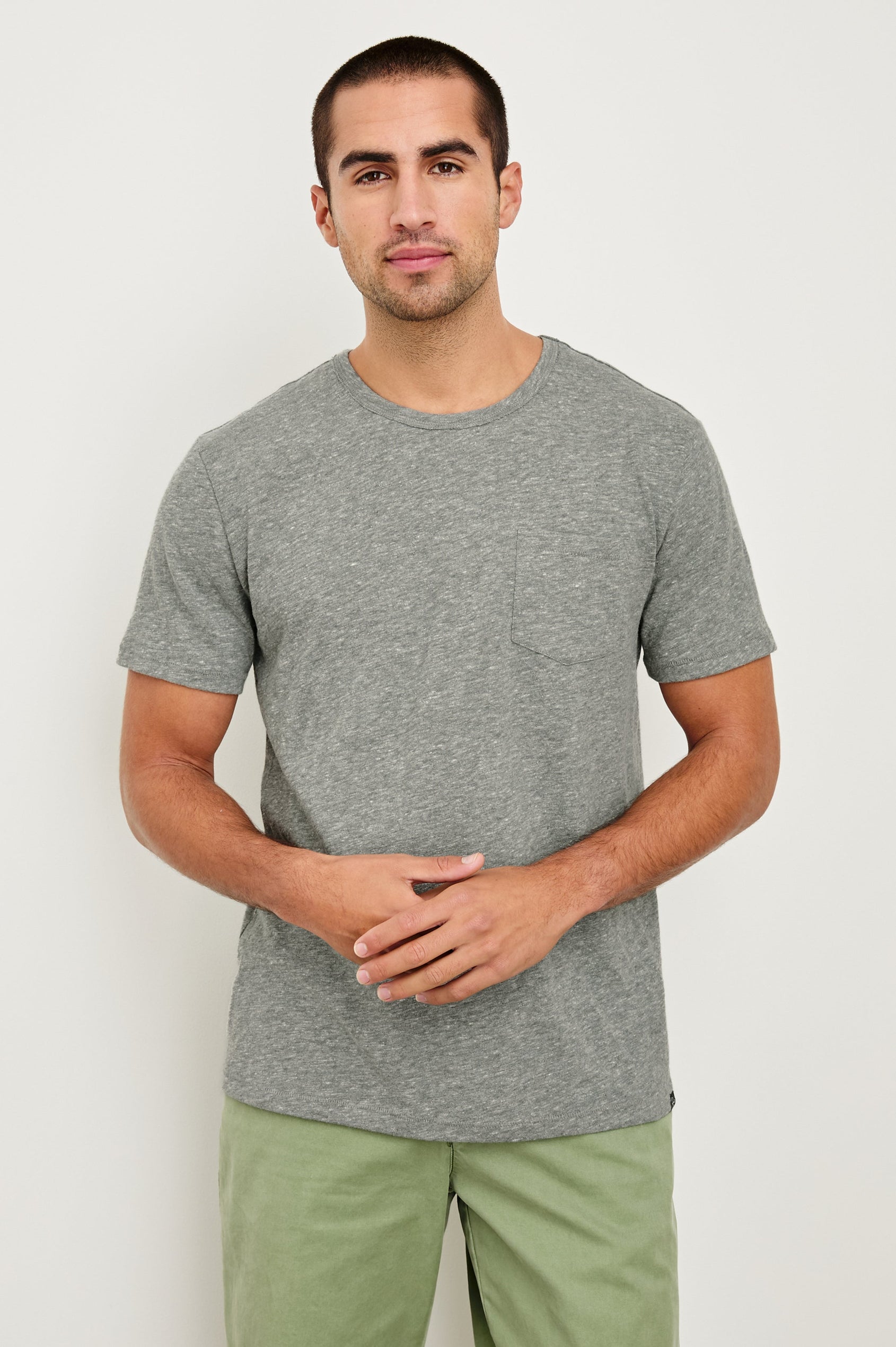 SKIPPER HEATHER GREY T-SHIRT - FRONT VIEW