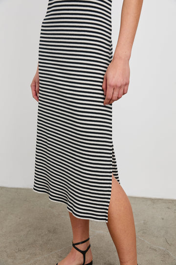 TANK-DRESS-BLACK-BIRCH-STRIPE-HEM DETAIL