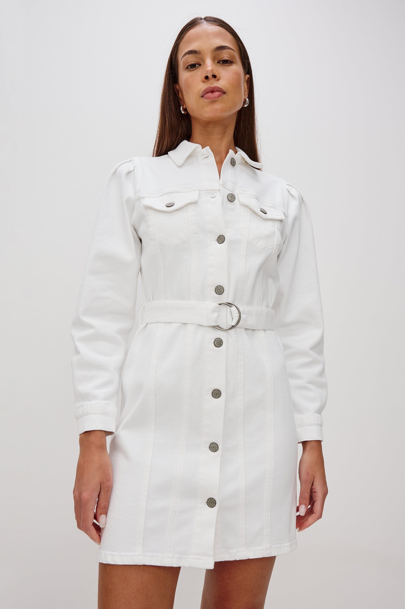 Ladies Denim White Long Sleeve Denim Dress Denim Fitted Mini Shirt Dress Express Ladies Denim White Long Sleeve Denim Dress Denim Fitted Mini Shirt Dress Express