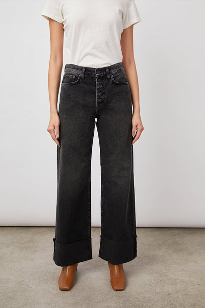 GETTY WIDE LEG - ASH BLACK CUFFED